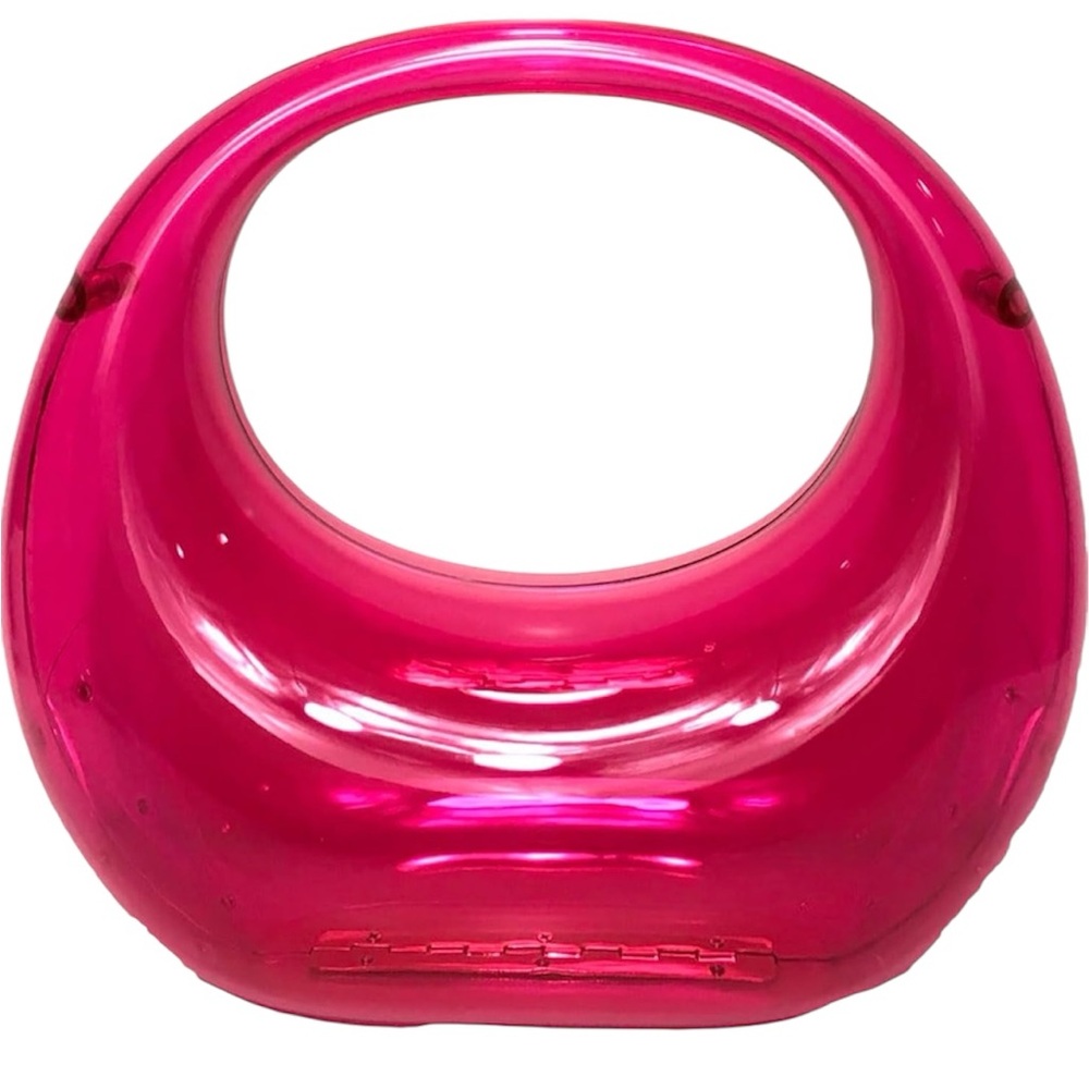 Vibrant Pink Clutch with Glossy Finish Dome moon